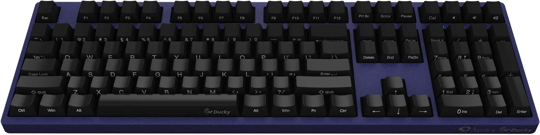 Akko X Ducky Zero 3108 Side Lettering PBT Keycaps Cherry Switch Mechanical Keyboard (Sapphire-Blue)