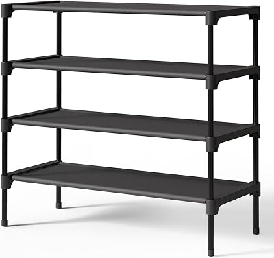 Kitsure Shoe Rack Premium Non-Woven Shelf 70x30x62 cm Black