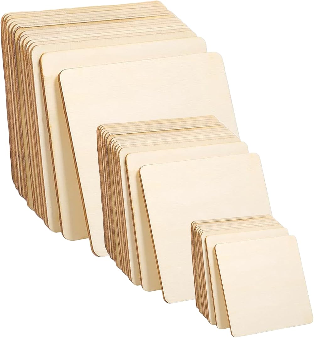 CIOKIT Balsa Wood Sheets 40 Pcs Unfinished 3 Sizes 2mm Thick for DIY Craft