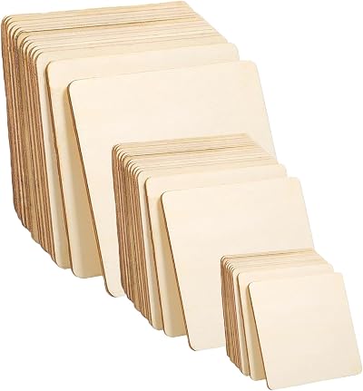 CIOKIT Balsa Wood Sheets 40 Pcs Unfinished 3 Sizes 2mm Thick for DIY Craft