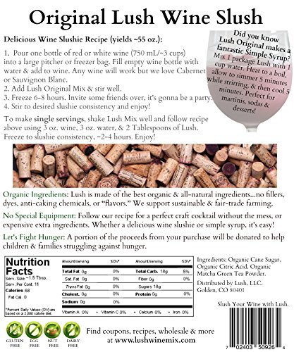 Lush Wine Mix - Organic Mix for Wine Slushies & Simple Syrup Cocktails (Spring & Summer 6-pack - Original, Sangria, Moscow Mule, Strawberry Basil Lemonade, Ginger Hibiscus, Cosmo) - Thumbnail 3