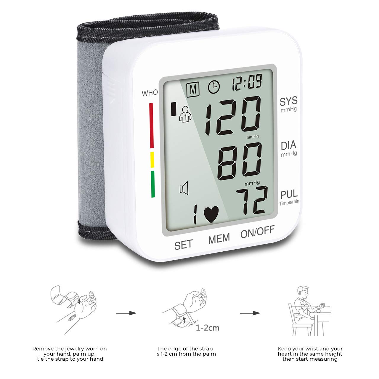 Hong S Wrist Blood Pressure Monitor FDA Approved Clinical High Blood