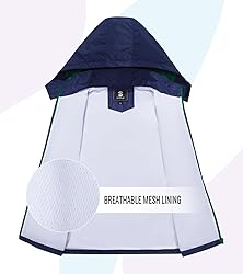 SaphiRose Kids Rain Jacket Waterproof Raincoat Mesh