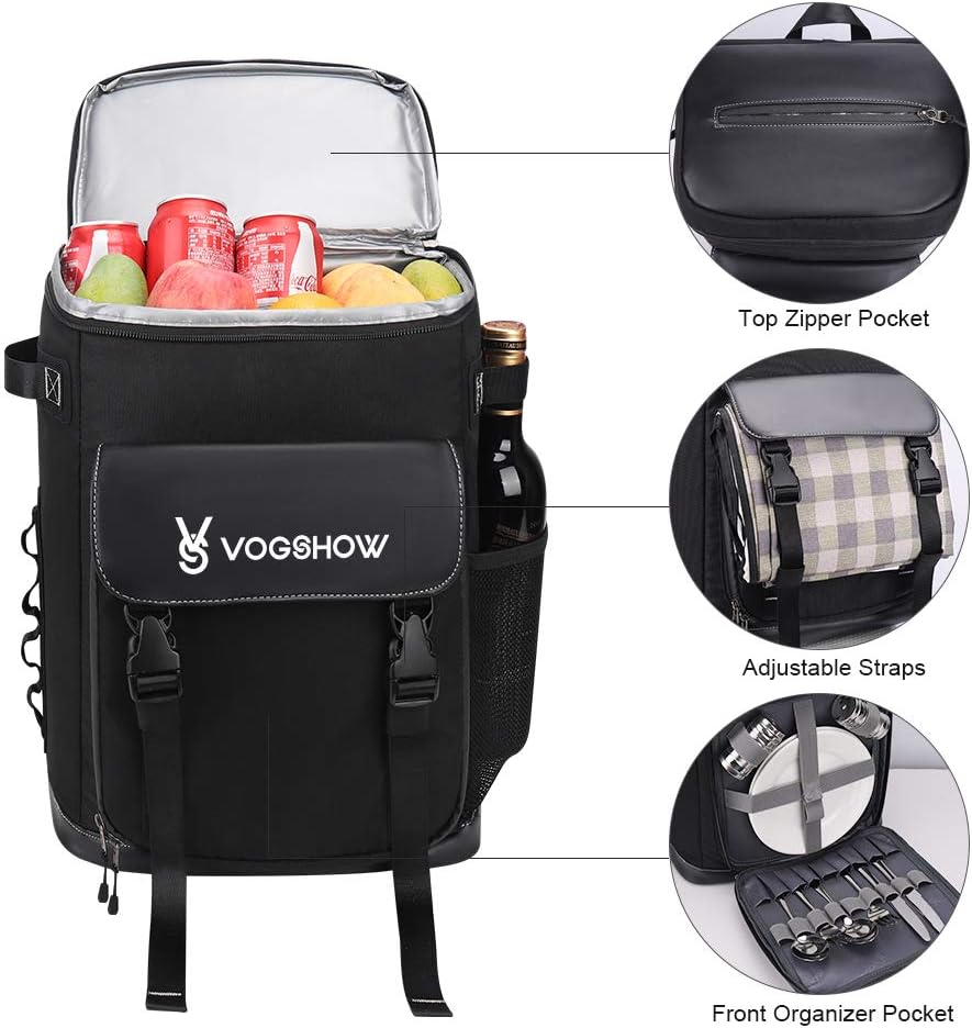 VS Vogshow 30L Large Cooler Backpack, Insulated Picnic Backpack Hamper Lunch Bag - Image 4