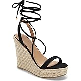 Women's Espadrille Wedges Lace Up Platform Ankle Cross Strap Slingback Summer Dress Sandals