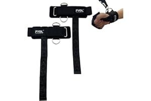 FYGL Double D Ring Weightlifting Straps: 7mm Neoprene Padding & Anti-Slip Grip for Deadlifts, Cable Machines - Adjustable Fit