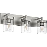 Danshinro 3-Light Bathroom Light Fixtures, Brushed Nickel Vanity Lights for Bathroom, Kitchen, Living Room, Modern Bathroom V