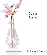 Ornalrist Crystal Floral Figurine Lily Flower Pink Collectible Home Decor view 4