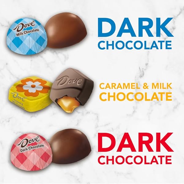DOVE PROMISES MIXED STAND-UP POUCH, EASTER CANDY INDIVIDUALLY WRAPPED, CHOCOLATE EASTER BASKET STUFFERS, MILK, DARK, AND CARAMEL & MILK CHOCOLATE PACK, 22.6-OUNCE BAG