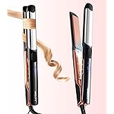 SOKANY 1 Inch Flat Iron Hair Straightener and Titanium Curler 2 in 1,Dual Voltage Smart 3D Ceramic Floating Plates Ionic Straightener,8 Temps Settings Fast Heating & Heat Protection