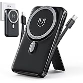 for Magsafe Portable Charger 10000mAh Wireless Magnetic Power Bank, 22.5W PD 3.0+QC 4.0 Fast Charging Battery Pack, Built-in Cables &AC Wall Plug &LED Display &Stand for iPhone 17/16/15/14/13 Series