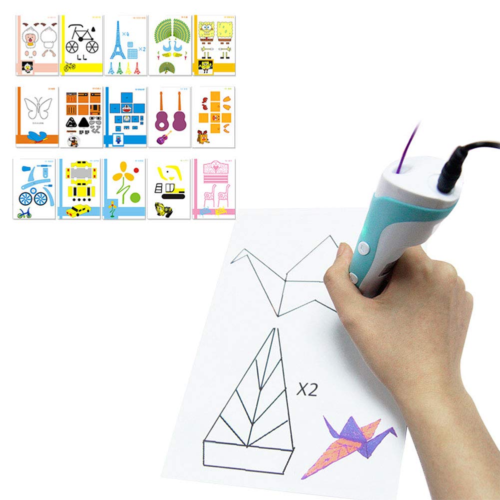 Beesclover Kids 3d Pen Accessory 3d Printing Pen Graffiti Board Template Copy Board 15 Random Special Paper 3d Pen Graffiti Template Amazon In Home Kitchen