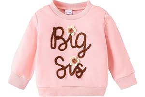 Ouliycoqi Toddler Sweatshirts for Baby Boys Girls Big SIS/BRO Letter Printed Sweatshirt Kids Pullover Tops Fall Spring