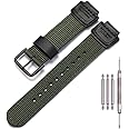 16mm Replacement Strap Compatible with Casio GA100 110 120 700 2100 DW5600 6900 AWG-M100 GW9400 Nylon Leather Bracelet Watch Band Watch Accessories