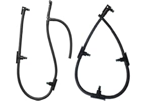 Caenagrion Diesel Fuel Line Kit - Rubber Black Fuel Injector Return Lines (2 Pack) for 2004-2010 6.6L LLY Duramax Diesel Pickup Truck Engines - 97328733