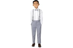 Spring Notion Boys' 4-Piece Suspender Outfit, Customizable Option Available