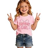 MULOIUDZ Bow Birthday Girl Shirts Kid Toddler Girls B-Day T-Shirt Birthday Outfits Gifts Party Tees Short Sleeve Tops 1-8Y
