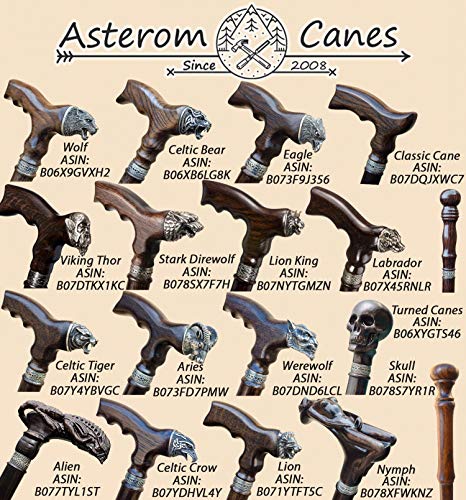 Fashionable Walking Cane for Men and Women - Carved Wooden Knob Canes - Walking Stick (#1) - Thumbnail 6