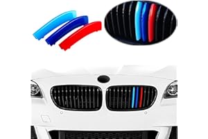 Goodream Tricolored Grille Insert Trims Compatible With BMW 2010-2016 F10 F11 5 Series 528i 535i 550i with M-Performance Black Kidney Grill (12 Beams)