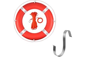 Life Ring,23" and 28" Boat Safety Throw Rings with Water Floating Lifesaving Rope, Life Ring Buoy with Rope and Reflective Ta