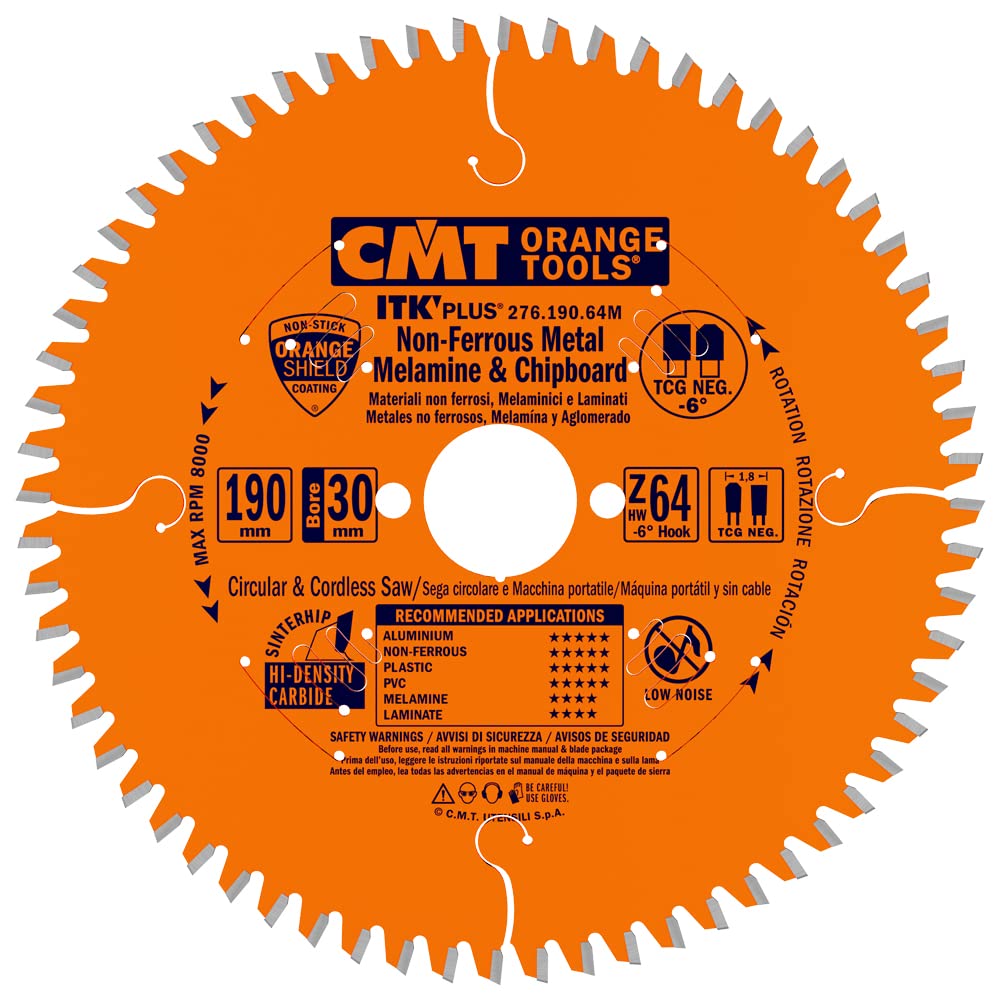 CMT 276.190.64M - ITK Saw Blade for Aluminium HW 190x1.8/1.2x30+20+16 Z64