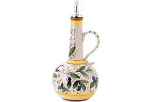 Ceramic Olive Oil Dispenser Bottle, 700ml Olive Oil Bottle with Stainless Steel Spout and Handle for Kitchen Sauces Vinegar f