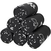 CAI TENG Fleece Throw Blanket Blankets for Couch Bed 50x60 inch 6 Pack Kids Blanket Throws Fleece Fabric Soft Cozy Travel Blankets Lightweight Small Throws Camping Gifts Blankets Black Dog Paw