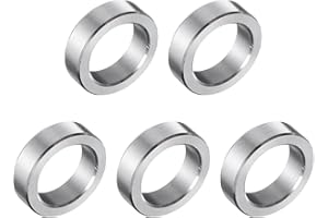 uxcell 5 Pcs Stainless Steel Spacer 5/8" Bore x 7/8" OD x 1/4" Length Screw Bushing Plain Finish Round Metal Spacer for 5/8" Screws Bolts and Rods