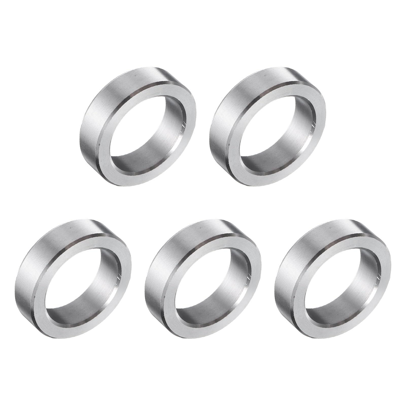 Photo 1 of uxcell 5 Pcs Stainless Steel Spacer 5/8" Bore x 7/8" OD x 1/4" Length Screw Bushing Plain Finish Round Metal Spacer for M12 Screws Bolts and Rods