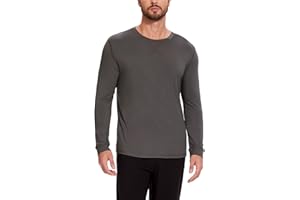 GYS Bamboo-Derived Viscose Men's Pajama Top Soft Long Sleeve Sleep T-Shirt