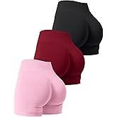 Niipty 3 Pack Workout Gym Shorts Women Scrunch Butt Lifting Seamless High Waist Yoga Booty Shorts for Women