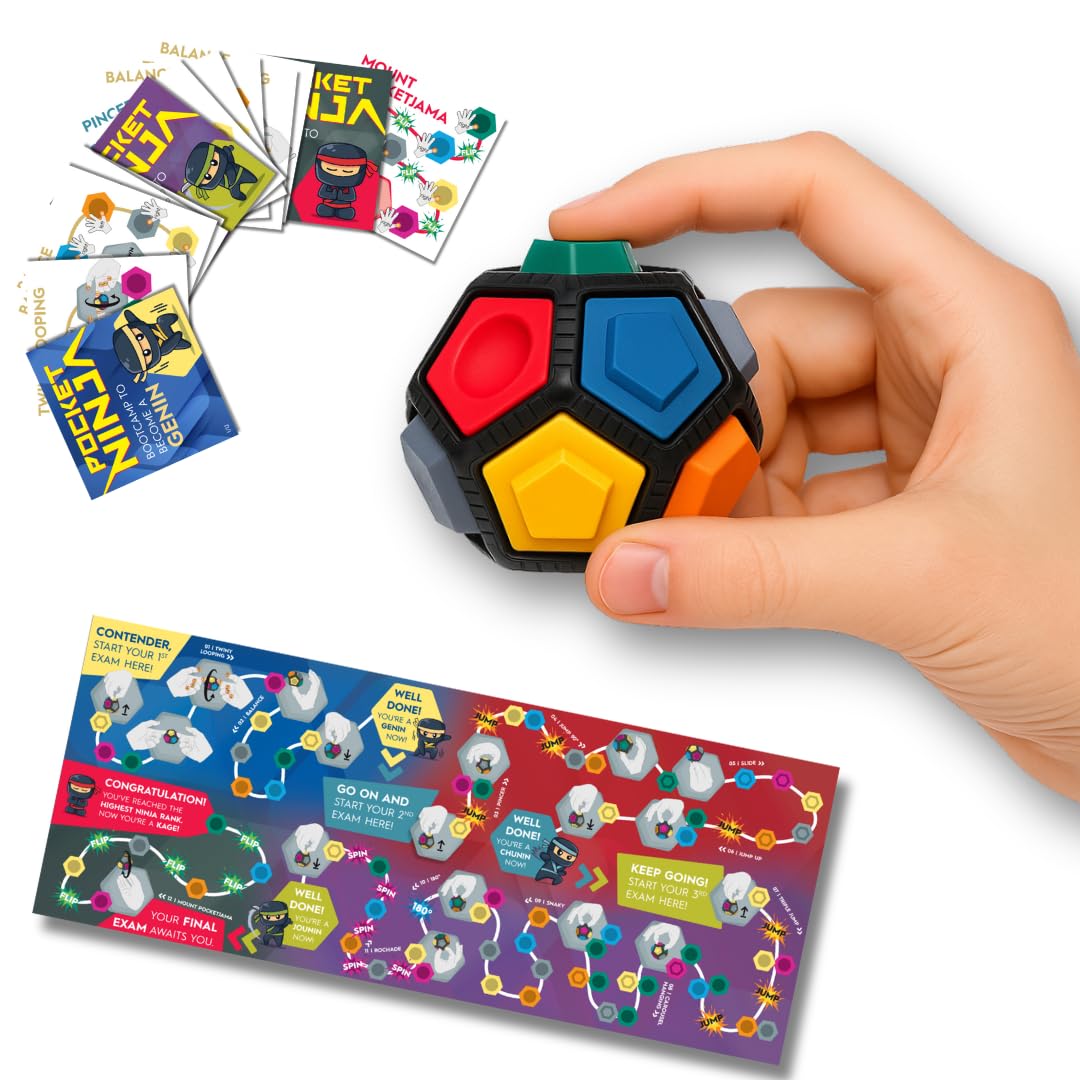Pocket Ninja Finger Game for Skill, Concentration, Coordination, Sensory - Ideal for Stress Relief, Challenges - The Smallest Ninja Warrior Challenge in the World