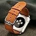 Apple Watch Band,Jisoncase Genuine Leather Strap Wristband With Free Adapters for Apple Watch/ Sport/ Edition 38mm- iWatch Replacement Band with Metal Clasp in Brown, JS-AW3-05A20