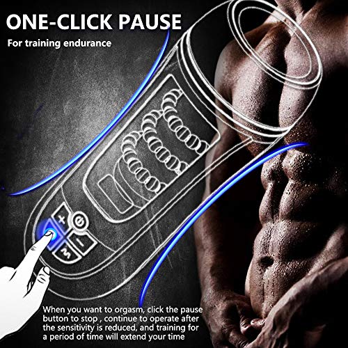 Male Masturbator Automatic Adults Sex Toys for Men Masturbation Cup, Penis Training Masturbator Electric with 5 Speeds & 5 Frequencies Thrusting and Vibration simulation 3D Realistic Vagina USB Charge
