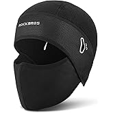 ROCKBROS Skull Cap Helmet Liner with Glasses Holes Winter Thermal Cycling Cap Cycling Hat Beanie Black