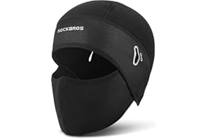 ROCKBROS Skull Cap Helmet Liner with Glasses Holes Winter Thermal Cycling Cap Cycling Hat Beanie Black