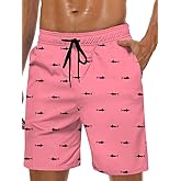 Men's Swim Trunks Hawaiian Bathing Mesh Lining Suit Swimsuits Beach Shorts with Pockets