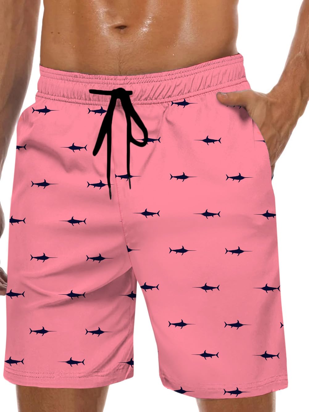 Lzzidou Men's Swim Trunks Mesh Lining Bathing Suit