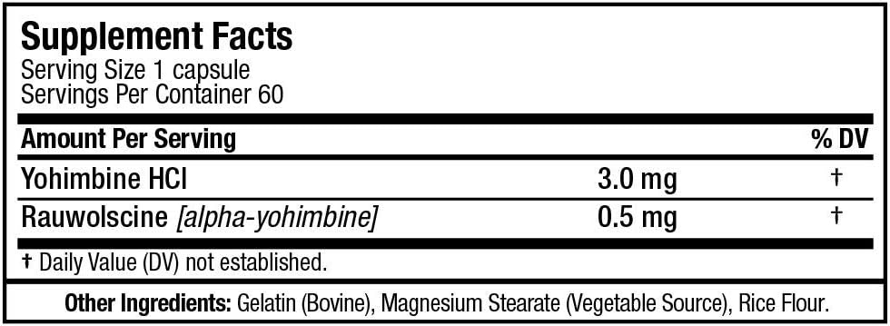 ALLMAX Nutrition Yohimbine HCI + Rauwolscine, 3.0 mg, 60 Capsules: Health & Personal Care