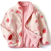 YUHANWOO Kids Printed Polar Fleece Jacket Toddler Baby Boys Girls Autumn Winter Warm Sherpa Lining Outerwear Soft Lightweight
