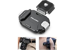 ULANZI F38 Quick Release Kit for Backpack Straps V2, QR Plate Tripod Mount Adapter Capture Clip for Camera to Backpack Strap 