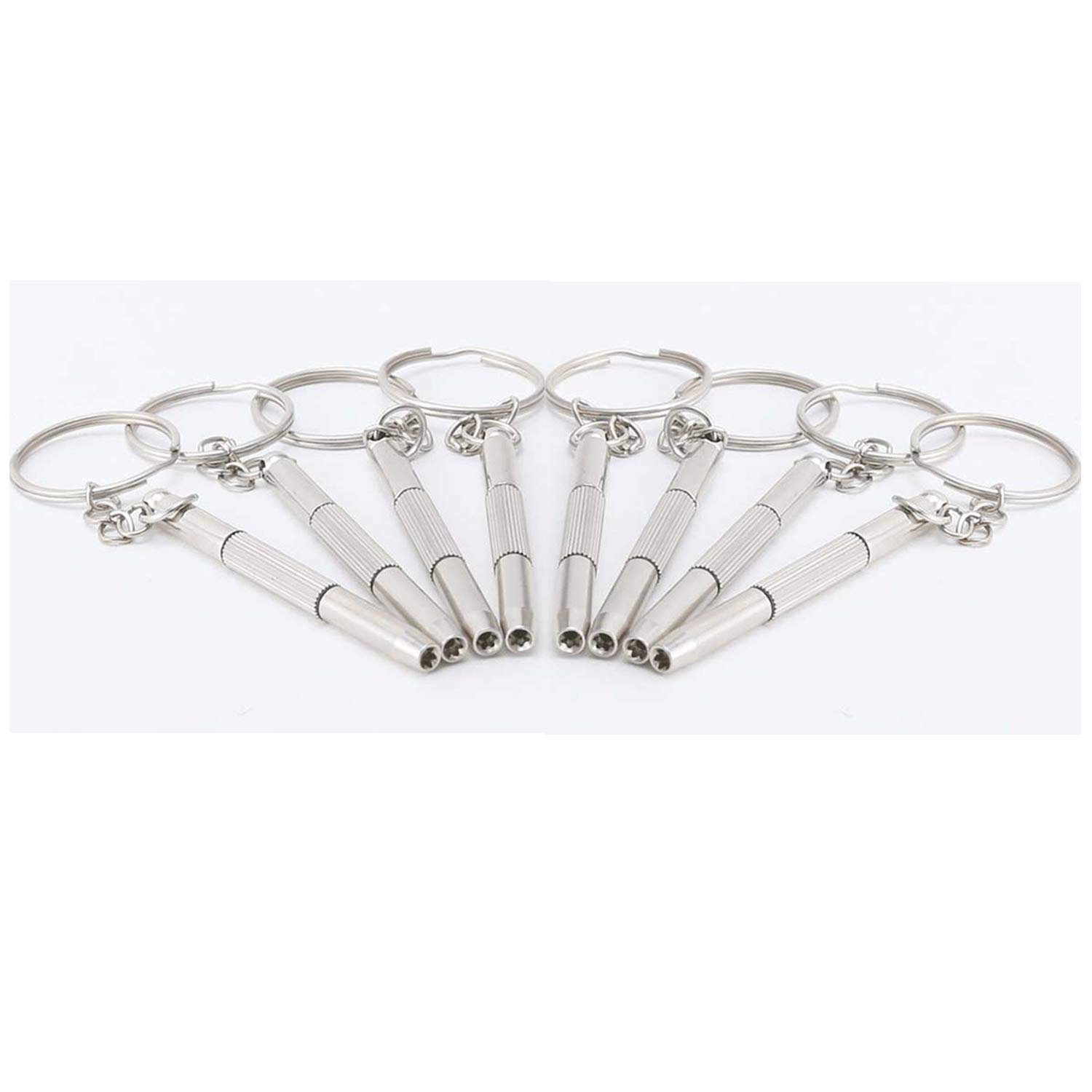 Mini 3 in 1 Screwdriver Keychain, Hotetey 8 Pack Stainless Steel Precision Screwdriver Keyring Repair Tool for Eyeglass Sunglasses Watch Phone Electronics