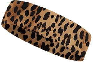 Leopard Patterned Wallpaper Sweatbands for Men, Lightweight Sports Headband for Women, Breathable Elastic Hairband for Runnin