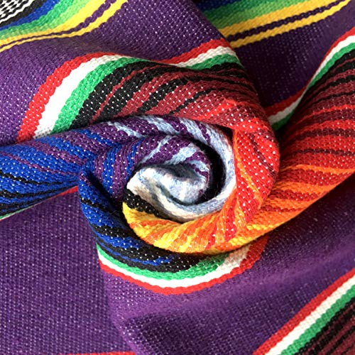 Neasyth 6Pcs Mexican Serape Table Runners Zarape Table Runner Tassel Handmade Tablecloth for