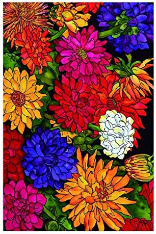KIDDIE Flag Dizzy Dahlias Garden Flag decorative flags initial flags party flags 12.5 x 18 Inch Double Sided banner home flags Print house flags