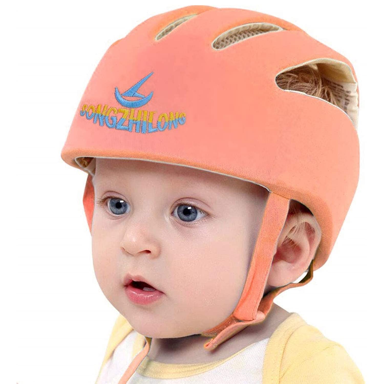 IULONEE Helmet for Toddler, Baby Helmets Toddler Protective Hat Adjustable Baby Head Protector Hat for Infant Walking Crawling Orange