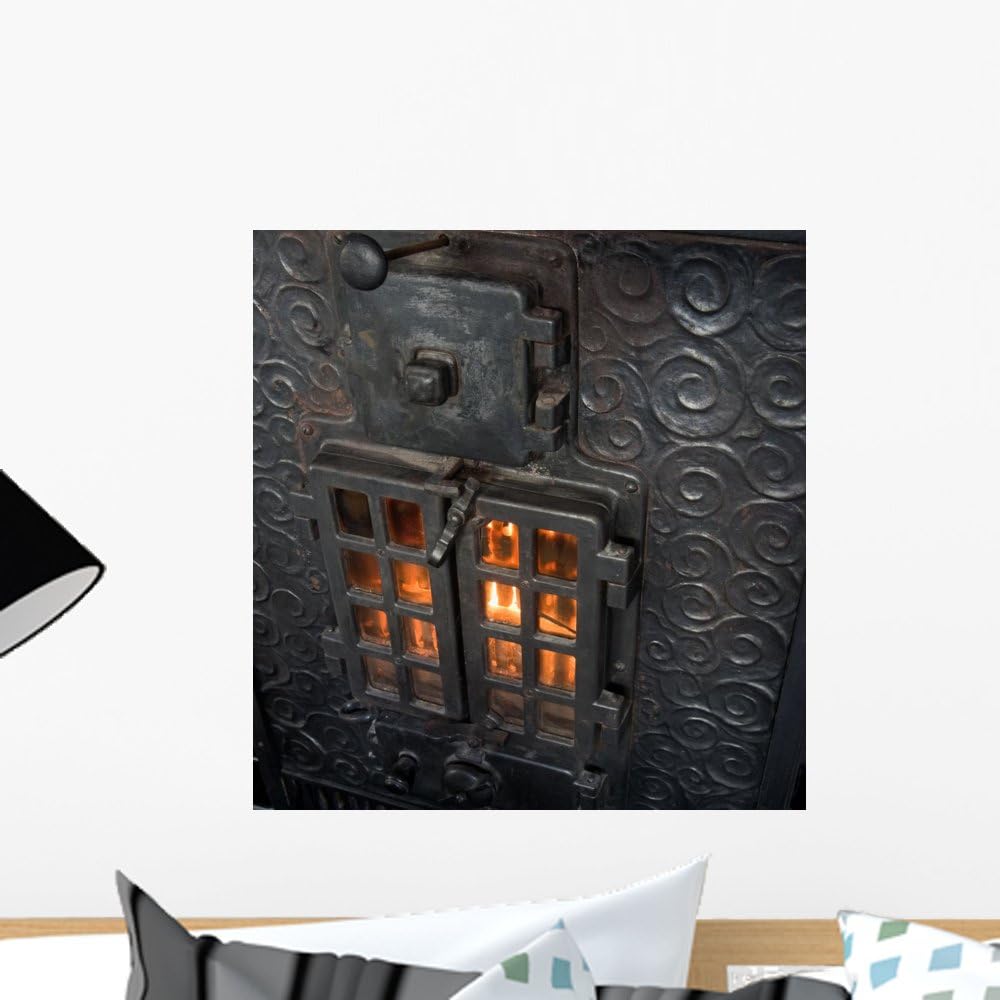 Wallmonkeys WM109758 Cast Iron Fireplace Peel and Stick Wall Decals (18