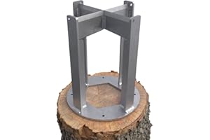 MANIOSHIYA 4-Way Firewood Splitter - Heavy-Duty Engineered Steel Firewood Splitter with Corrosion-Proof Electroplated Finish | Safe Axe-Free Kindling Maker for Fireplace & Outdoor Campfire, Size:Large
