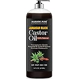 Majestic Pure Jamaican Black Castor Oil for Hair Growth & Natural Skin Care - Roasted & Cold-Pressed - Massage, Scalp, Hair a
