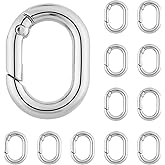 DEVPSISR 12Pack 1 Inch Small Carabiner Spring Hooks Metal Oval Clip for Purse Keychain Replacement,Climbing Hiking, Wallet,Car Key Rings
